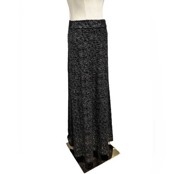 MISA LOS ANGELES Ekat Knit Maxi Skirt Black Velvet Sparkle Size Small $340 NWT - Picture 8 of 14